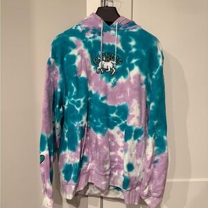 RIPNDIP Tie-Dye Hoodie - Teal and Purple